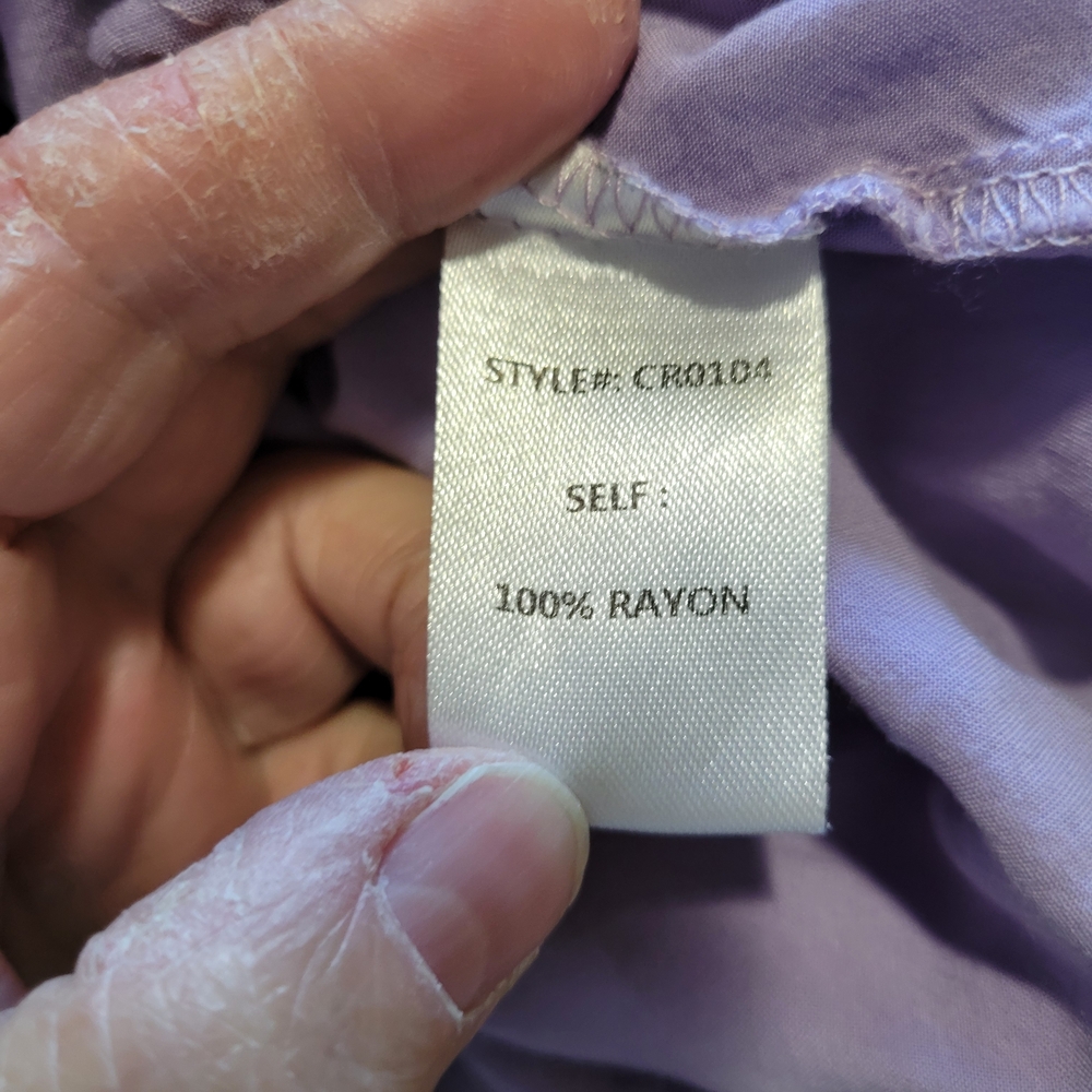 Layerz Floral Embroidered Peasant Style Top in Lavender and Tangerine Sz Xl - Picture 6 of 9